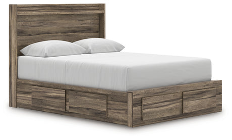 Elbrim Brown Queen Panel Storage Bed, Dresser and Mirror - Ornate Home