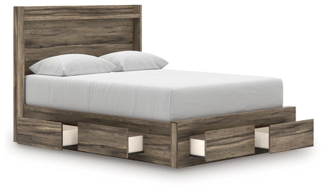 Elbrim Brown Queen Panel Storage Bed, Dresser and Mirror - Ornate Home