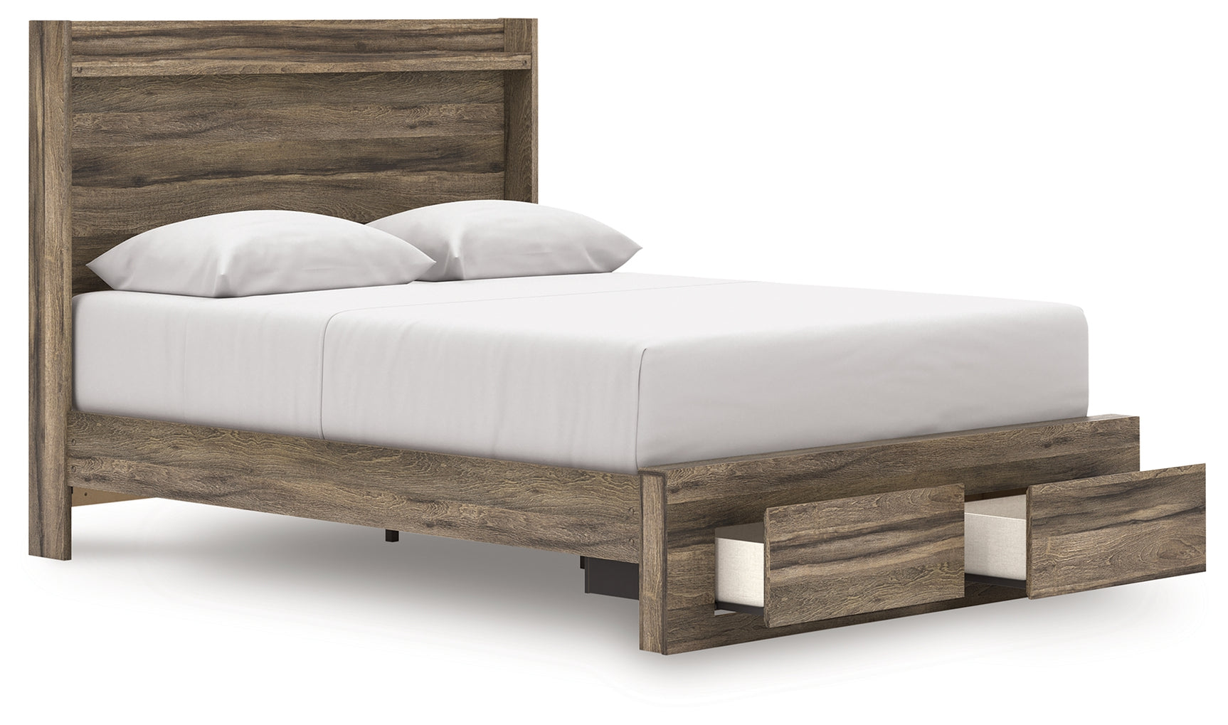 Elbrim Brown Queen Panel Storage Bed, Dresser and Mirror - Ornate Home