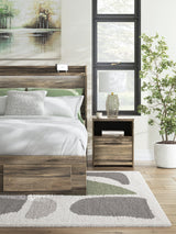 Elbrim Brown Queen Panel Storage Bedroom Set with Dresser, Mirror and Nightstand (Online Special Price) - Ornate Home