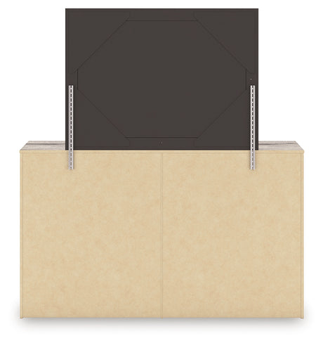 Elbrim Brown Queen Panel Storage Bedroom Set with Dresser, Mirror and Nightstand - Ornate Home