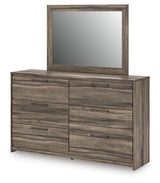Elbrim Brown Queen Panel Storage Bedroom Set with Dresser, Mirror and Nightstand - Ornate Home