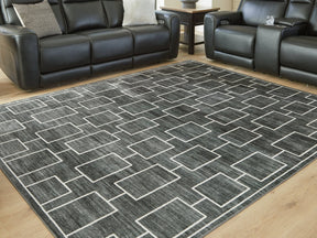 Elderland Black/Gray Washable Large Rug (Online Special Price) - Ornate Home