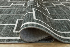 Elderland Black/Gray Washable Large Rug - Ornate Home