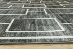 Elderland Black/Gray Washable Large Rug - Ornate Home