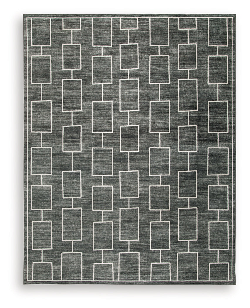 Elderland Black/Gray Washable Large Rug - Ornate Home