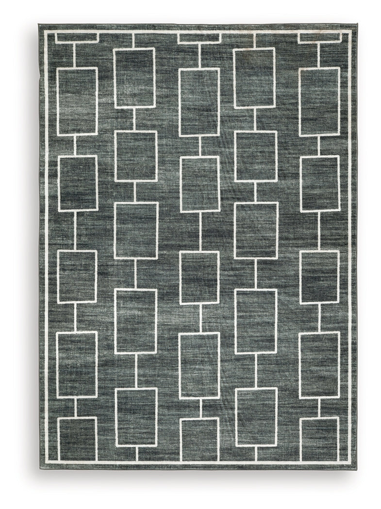 Elderland Black/Gray Washable Medium Rug - Ornate Home