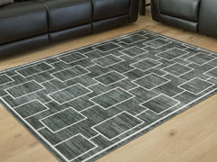 Elderland Black/Gray Washable Medium Rug - Ornate Home