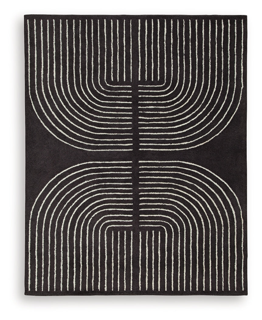 Eldonmore Black/Ivory Large Rug - Ornate Home