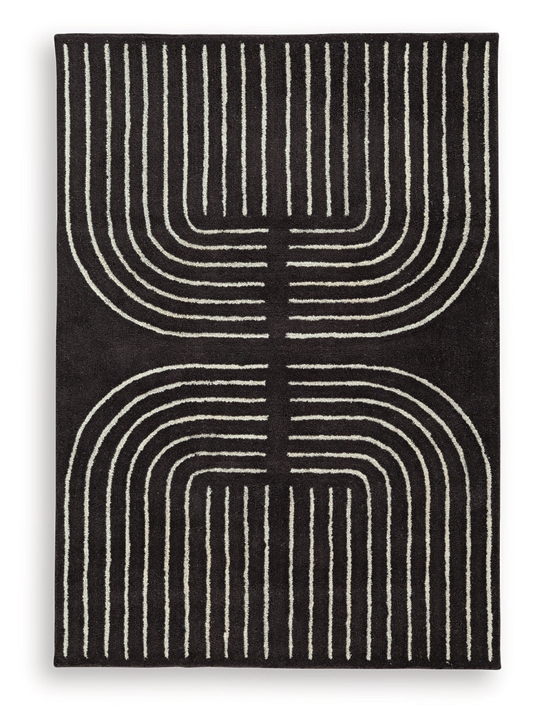 Eldonmore Black/Ivory Medium Rug - Ornate Home