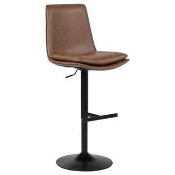 Eldridge Coffee Black Faux Leather Upholstered Adjustable Bar Stool - Ornate Home