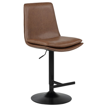 Eldridge Coffee Black Faux Leather Upholstered Adjustable Bar Stool - Ornate Home