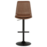 Eldridge Coffee Black Faux Leather Upholstered Adjustable Bar Stool - Ornate Home