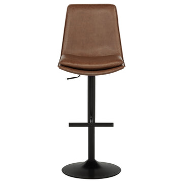 Eldridge Coffee Black Faux Leather Upholstered Adjustable Bar Stool - Ornate Home