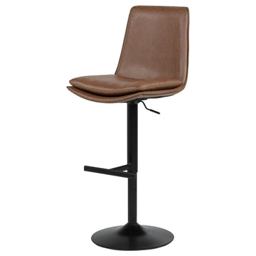 Eldridge Coffee Black Faux Leather Upholstered Adjustable Bar Stool - Ornate Home