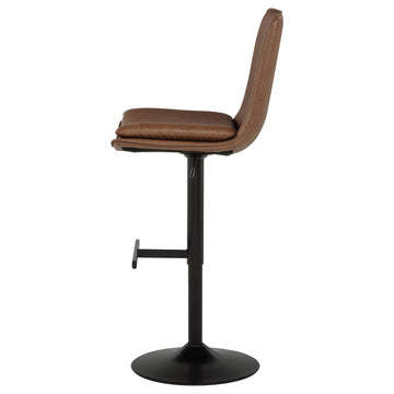 Eldridge Coffee Black Faux Leather Upholstered Adjustable Bar Stool - Ornate Home