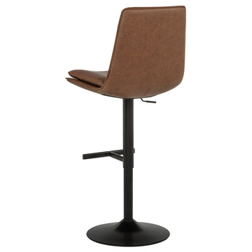 Eldridge Coffee Black Faux Leather Upholstered Adjustable Bar Stool - Ornate Home