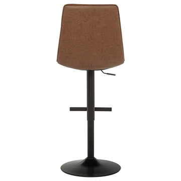 Eldridge Coffee Black Faux Leather Upholstered Adjustable Bar Stool - Ornate Home