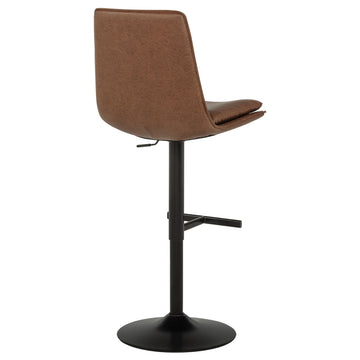 Eldridge Coffee Black Faux Leather Upholstered Adjustable Bar Stool - Ornate Home