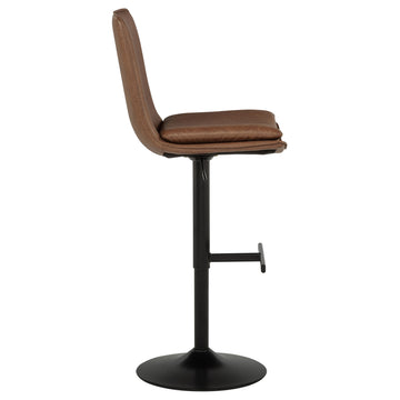 Eldridge Coffee Black Faux Leather Upholstered Adjustable Bar Stool - Ornate Home