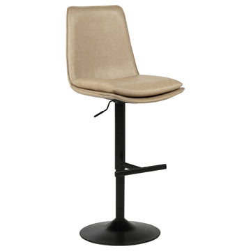 Eldridge Tan/Black Faux Leather Upholstered Adjustable Bar Stool - Ornate Home