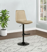 Eldridge Tan/Black Faux Leather Upholstered Adjustable Bar Stool - Ornate Home