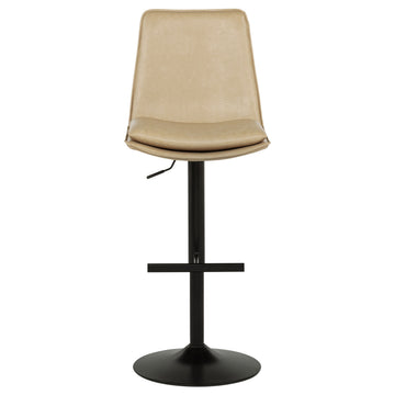 Eldridge Tan/Black Faux Leather Upholstered Adjustable Bar Stool - Ornate Home