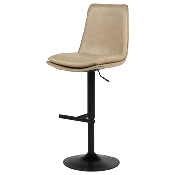 Eldridge Tan/Black Faux Leather Upholstered Adjustable Bar Stool - Ornate Home