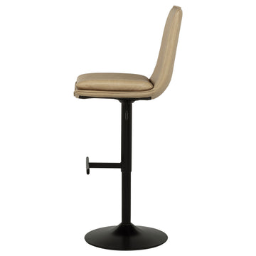 Eldridge Tan/Black Faux Leather Upholstered Adjustable Bar Stool - Ornate Home