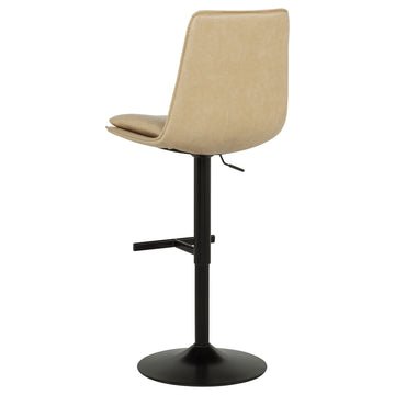 Eldridge Tan/Black Faux Leather Upholstered Adjustable Bar Stool - Ornate Home