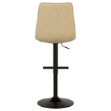 Eldridge Tan/Black Faux Leather Upholstered Adjustable Bar Stool - Ornate Home