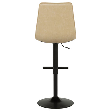 Eldridge Tan/Black Faux Leather Upholstered Adjustable Bar Stool - Ornate Home