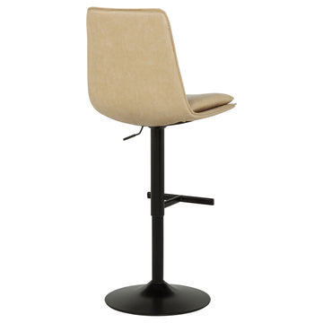 Eldridge Tan/Black Faux Leather Upholstered Adjustable Bar Stool - Ornate Home