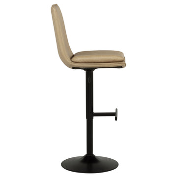 Eldridge Tan/Black Faux Leather Upholstered Adjustable Bar Stool - Ornate Home