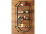 Elea Wall Shelf Black/Natural 4 Rack (Online Special Price) - Ornate Home