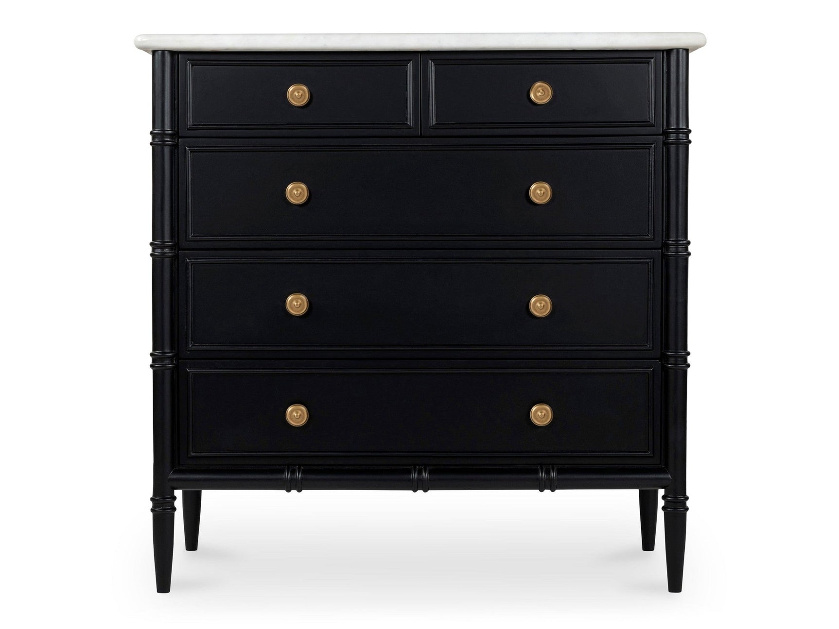 Eleanor Black 5 Drawer Chest - Ornate Home