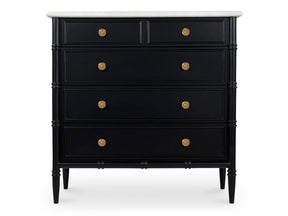 Eleanor Black 5 Drawer Chest - Ornate Home