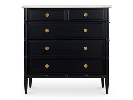 Eleanor Black 5 Drawer Chest - Ornate Home