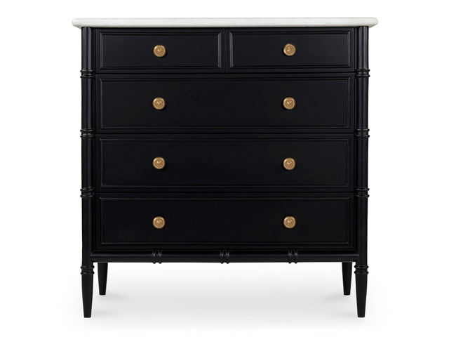 Eleanor Black 5 Drawer Chest - Ornate Home