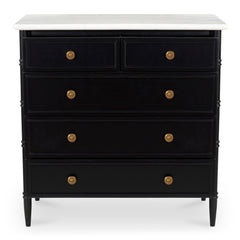 Eleanor Black 5 Drawer Chest - Ornate Home