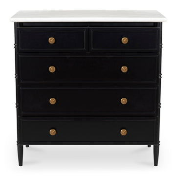 Eleanor Black 5 Drawer Chest - Ornate Home