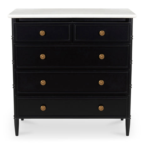 Eleanor Black 5 Drawer Chest - Ornate Home