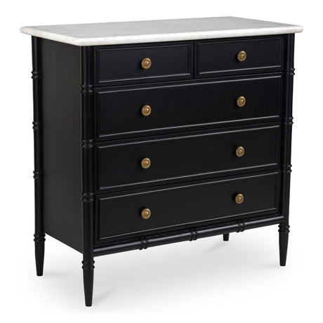 Eleanor Black 5 Drawer Chest - Ornate Home