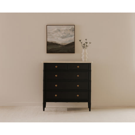 Eleanor Black 5 Drawer Chest - Ornate Home