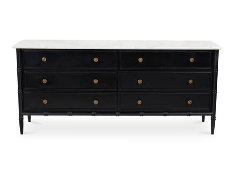 Eleanor Black 6 Drawer Dresser - Ornate Home