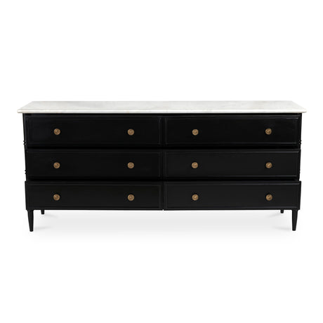 Eleanor Black 6 Drawer Dresser - Ornate Home