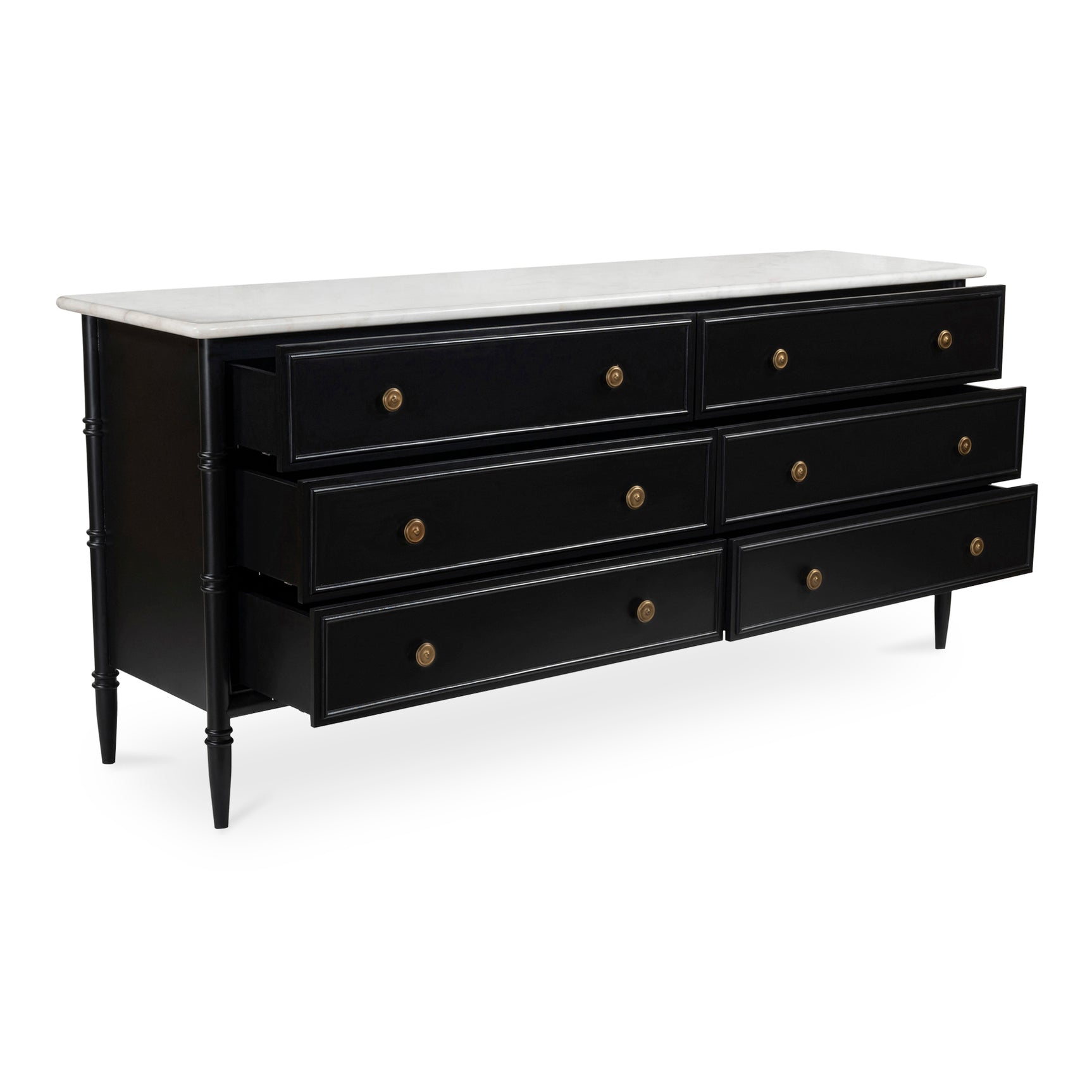 Eleanor Black 6 Drawer Dresser - Ornate Home