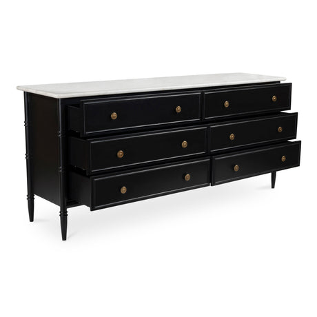Eleanor Black 6 Drawer Dresser - Ornate Home