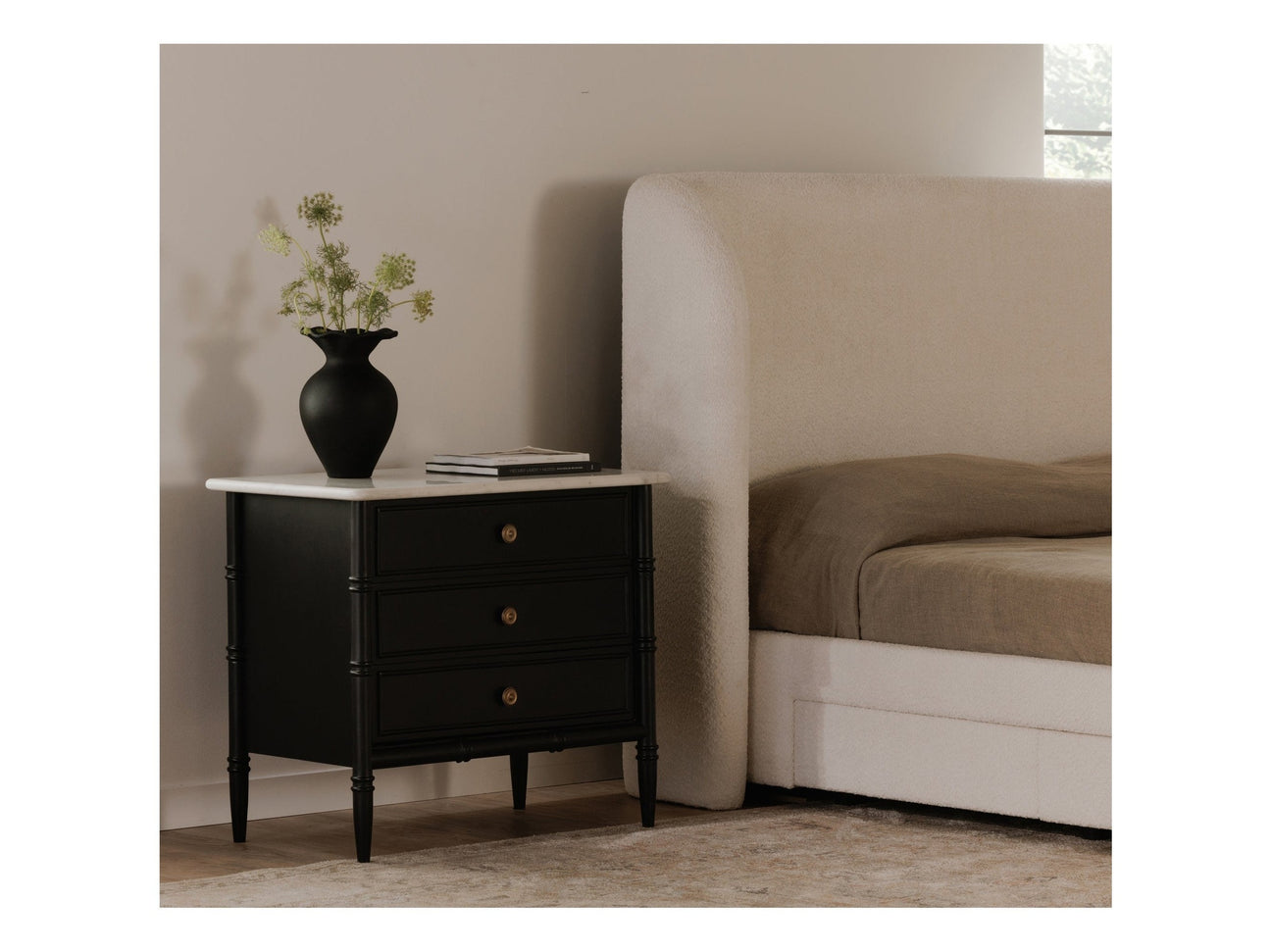 Eleanor Black Nightstand - Ornate Home
