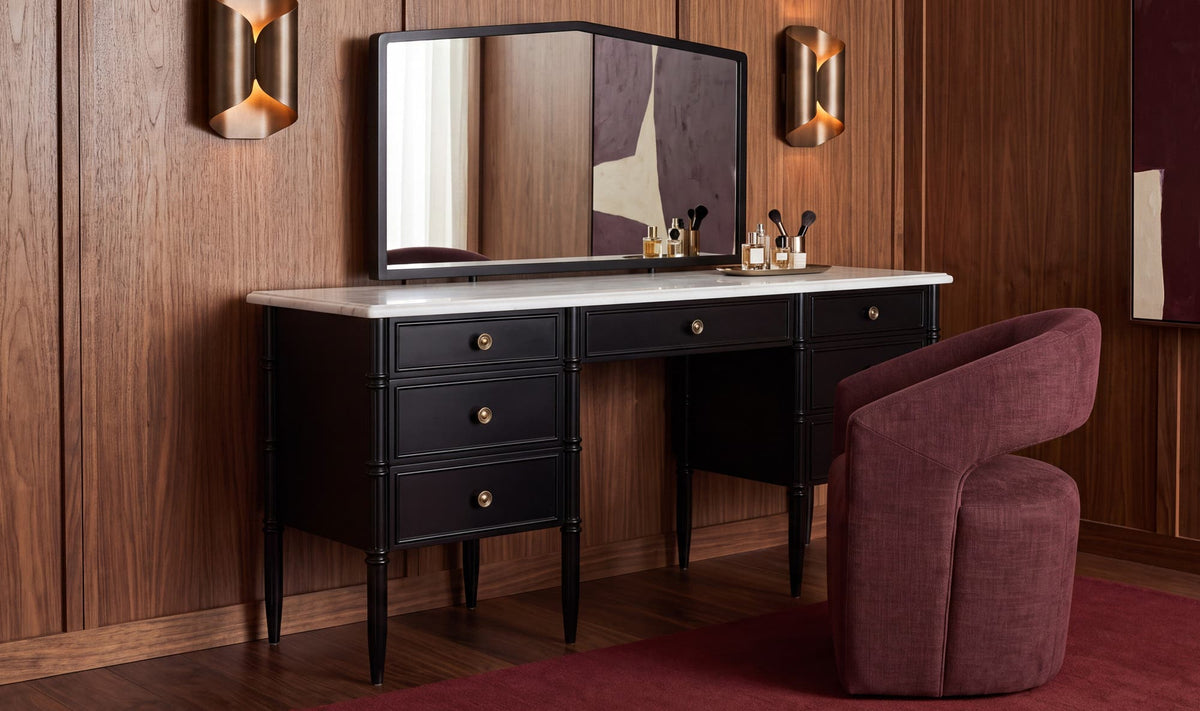 Eleanor Black Vanity Desk - Ornate Home